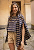 The Rachel Denim Cape - w/Stripes