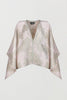 The Aura Poncho - Pink with Beige Flowers
