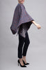 Poncho Amelia in Lana - Jacquard Blu Fantasia