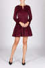 The Elena Corduroy Dress w/sleeve - Merlot
