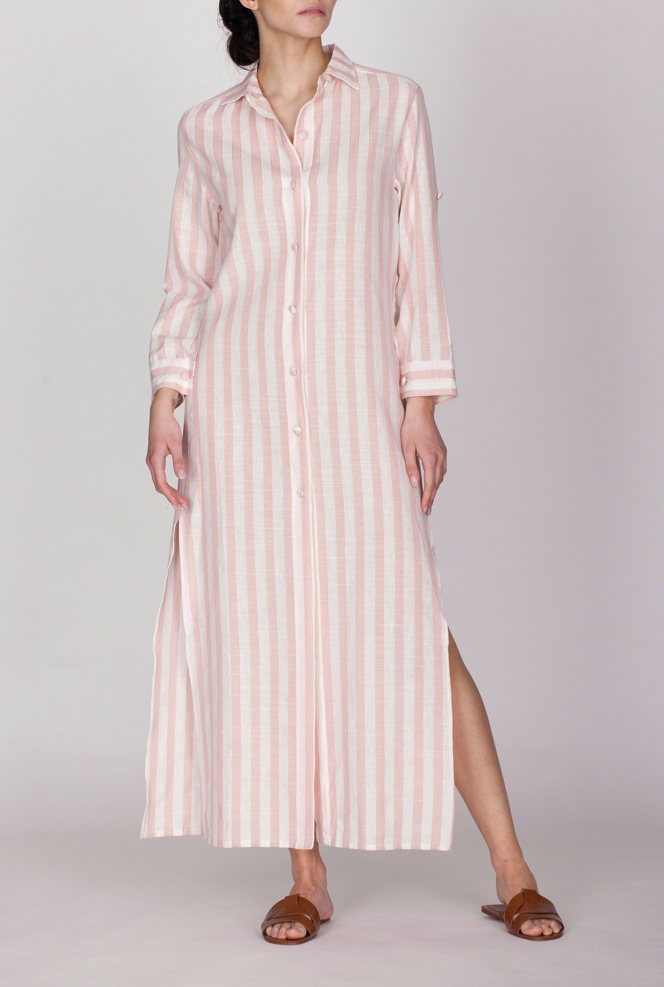The Mary Long Shirt Dress - w/Stripes