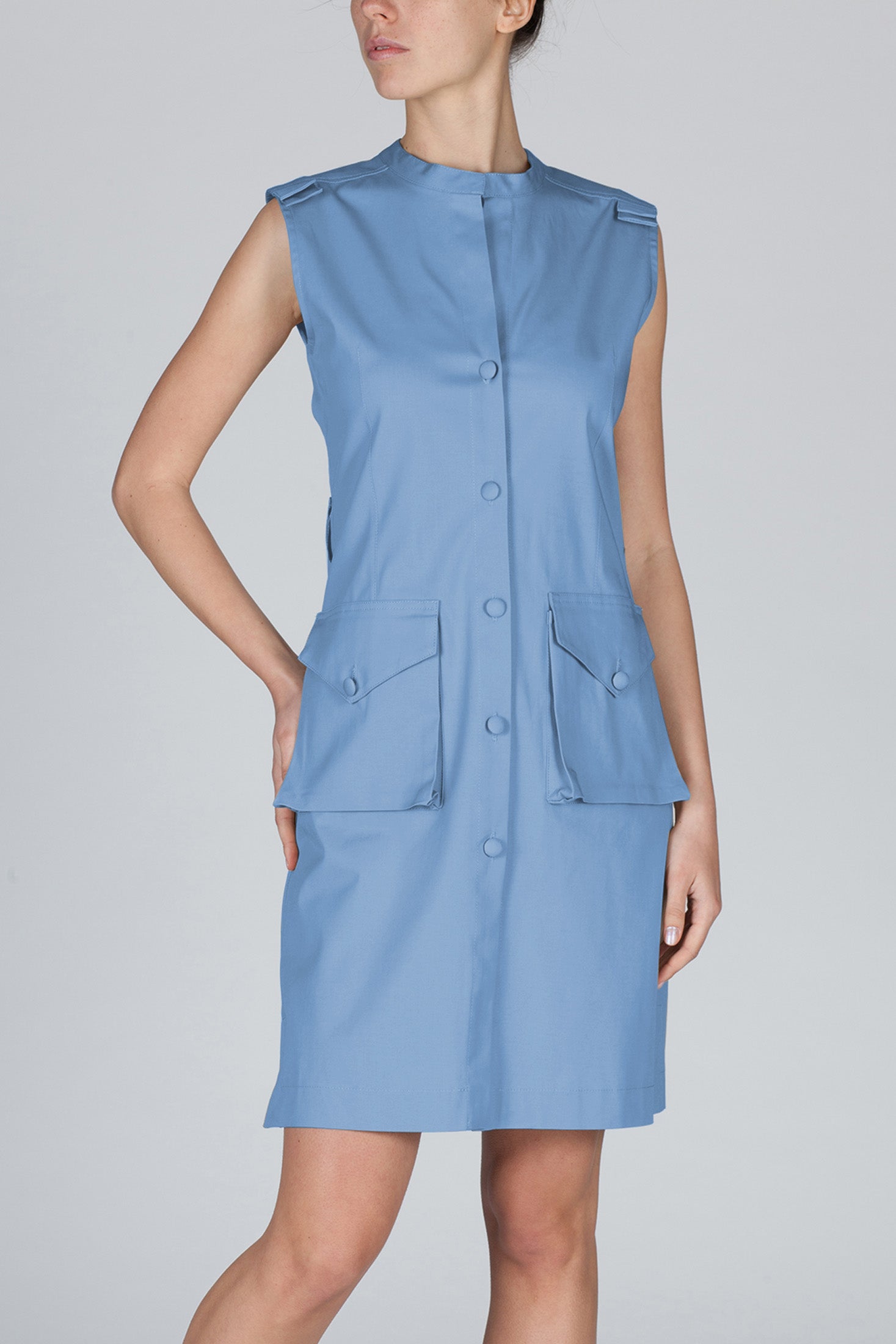 The Rebecca Vest/Dress - Baby Blue