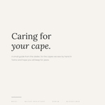 Caring for your cape — cover of the Marta Scarampi care guide