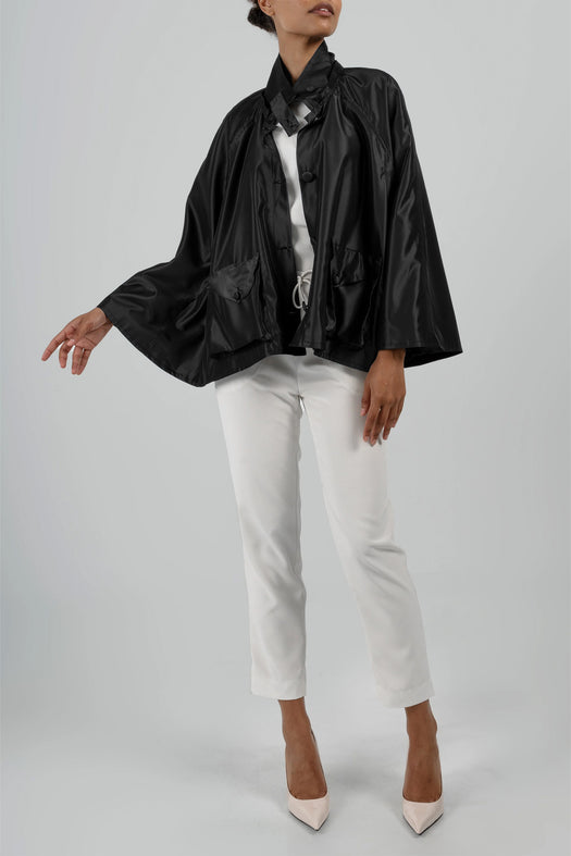 Audrey Waterproof Cape — black — Marta Scarampi