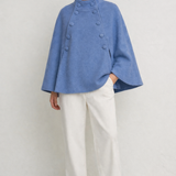 Margaret Wool Cape — cobalt blue — Marta Scarampi
