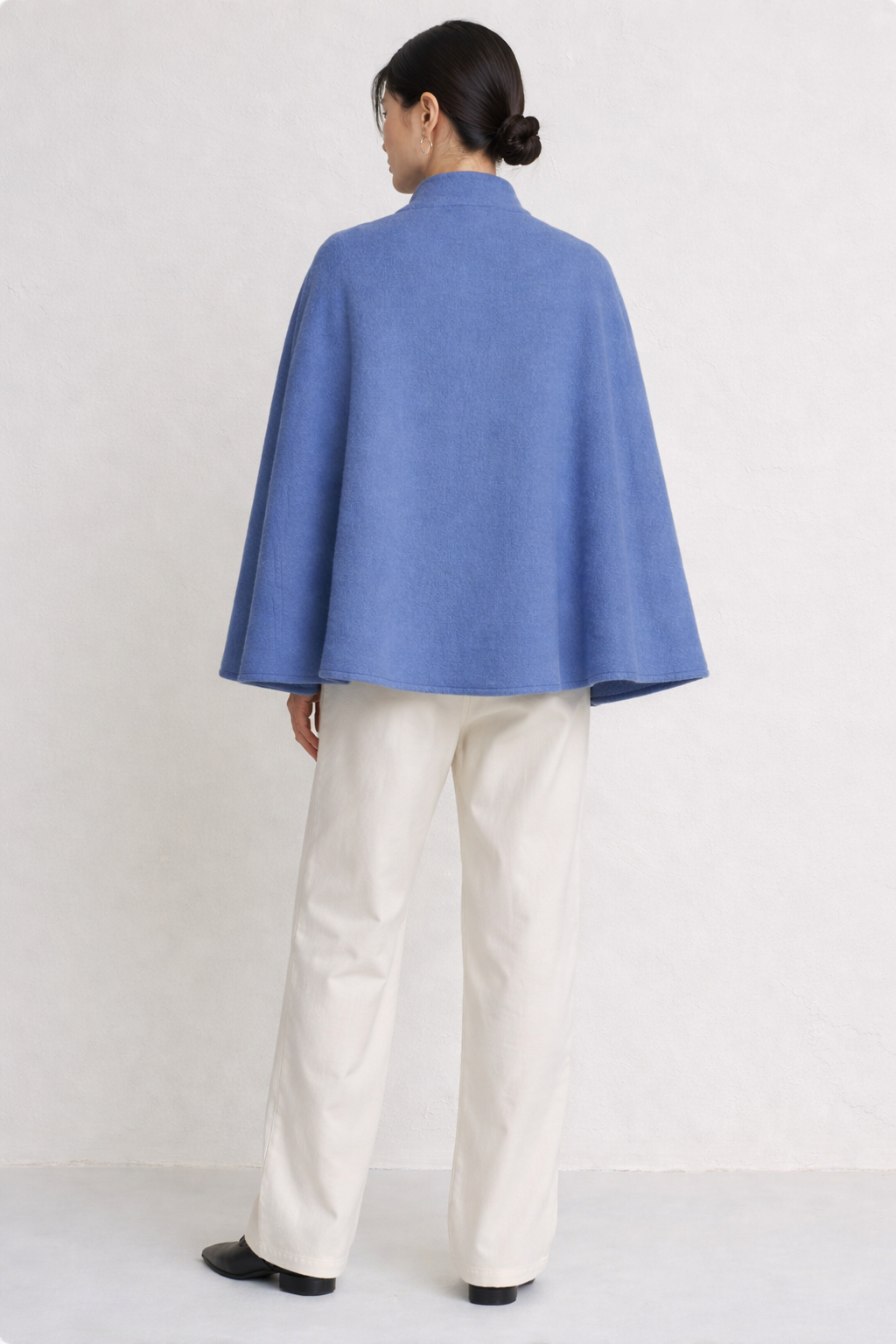 Margaret Wool Cape — cobalt blue — Marta Scarampi