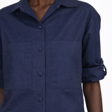 Giulia Shirt — blue navy cotton — Marta Scarampi