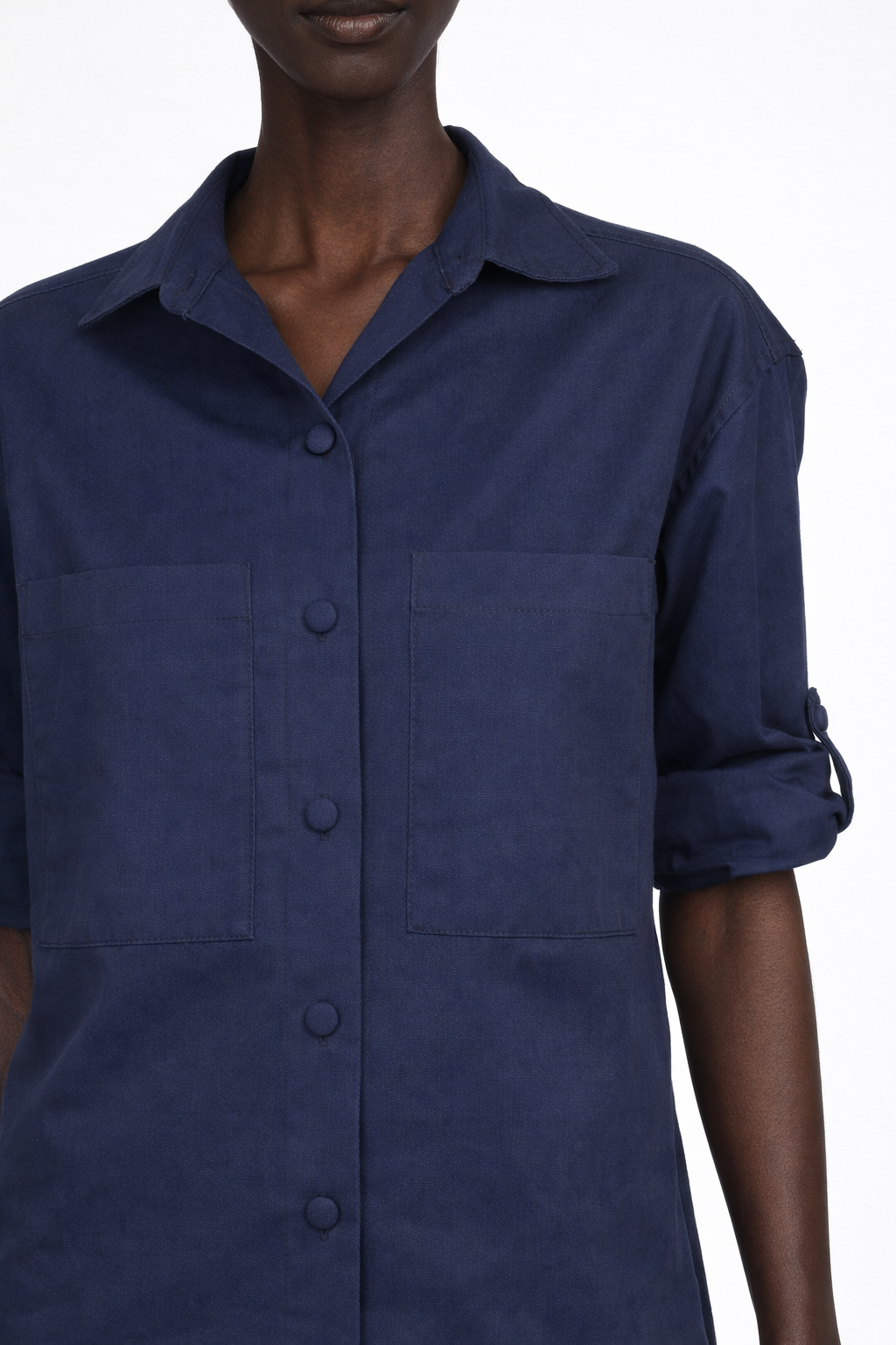 Giulia Shirt — blue navy cotton — Marta Scarampi