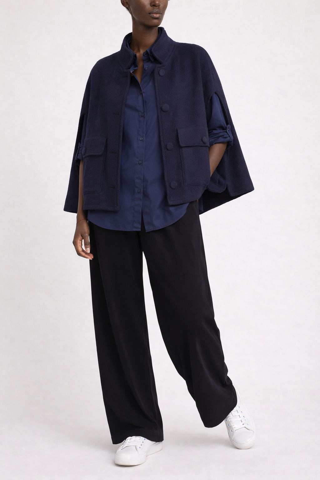 Giulia Shirt — blue navy cotton — Marta Scarampi