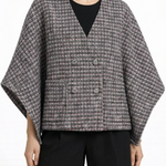 Clara Poncho — patterned wool — Marta Scarampi