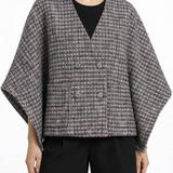 Clara Poncho — patterned wool — Marta Scarampi