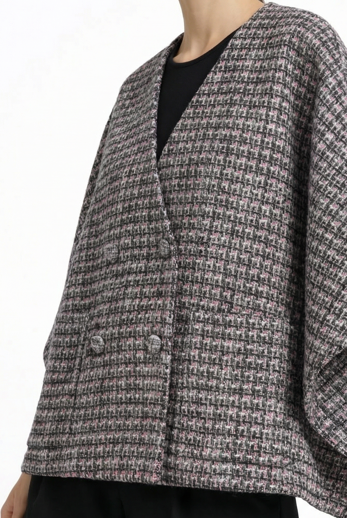 Clara Poncho — patterned wool — Marta Scarampi