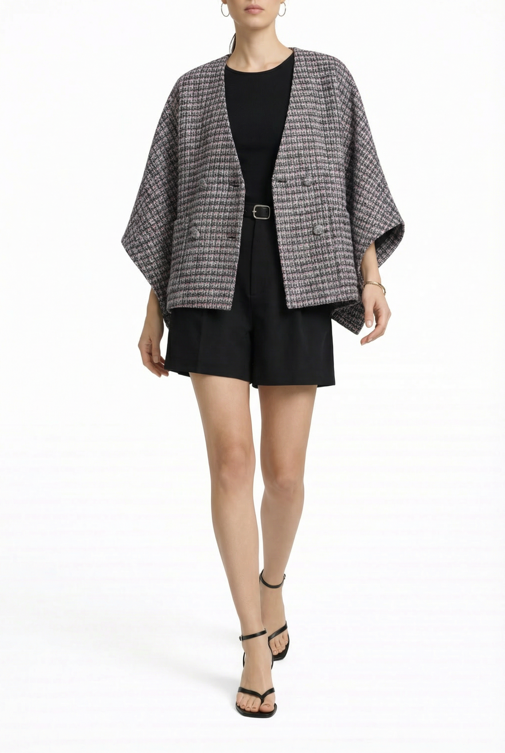 Clara Poncho — patterned wool — Marta Scarampi