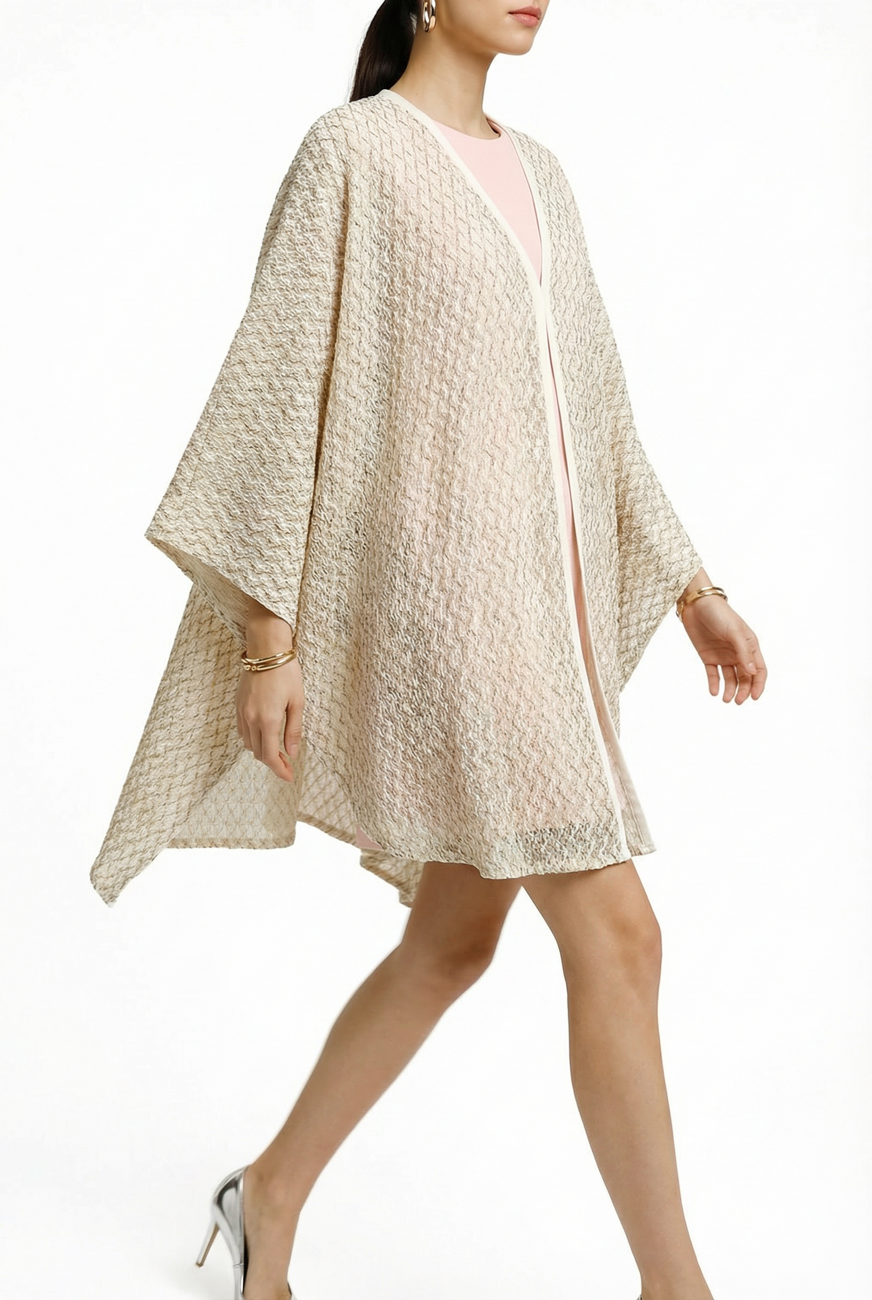 Alma Poncho Beige Net
