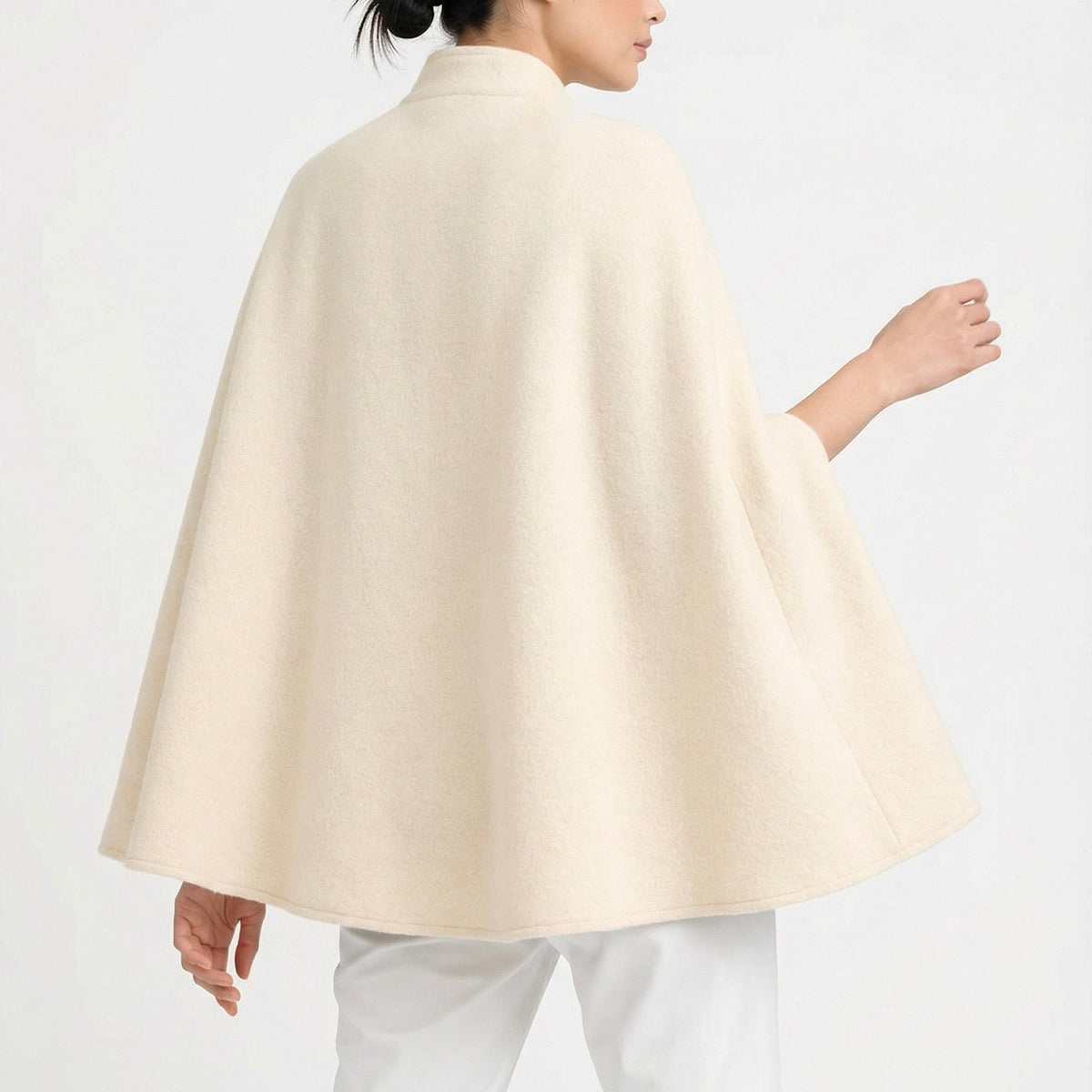 Margaret Wool Cape — cream — Marta Scarampi