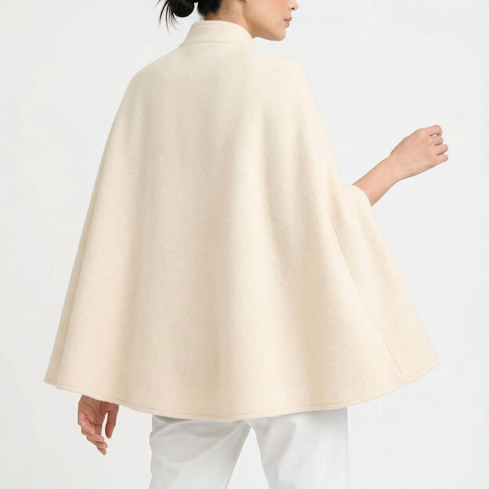 Margaret Wool Cape — cream — Marta Scarampi