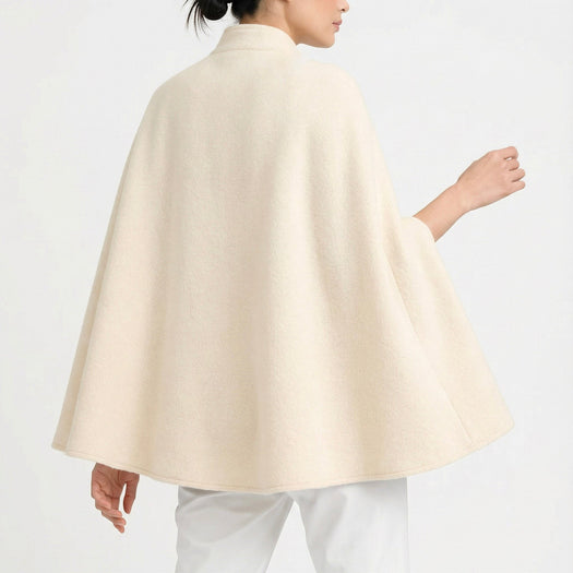 Margaret Wool Cape — cream — Marta Scarampi