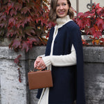 Giulia Two-Tone Wool Cape Blue
