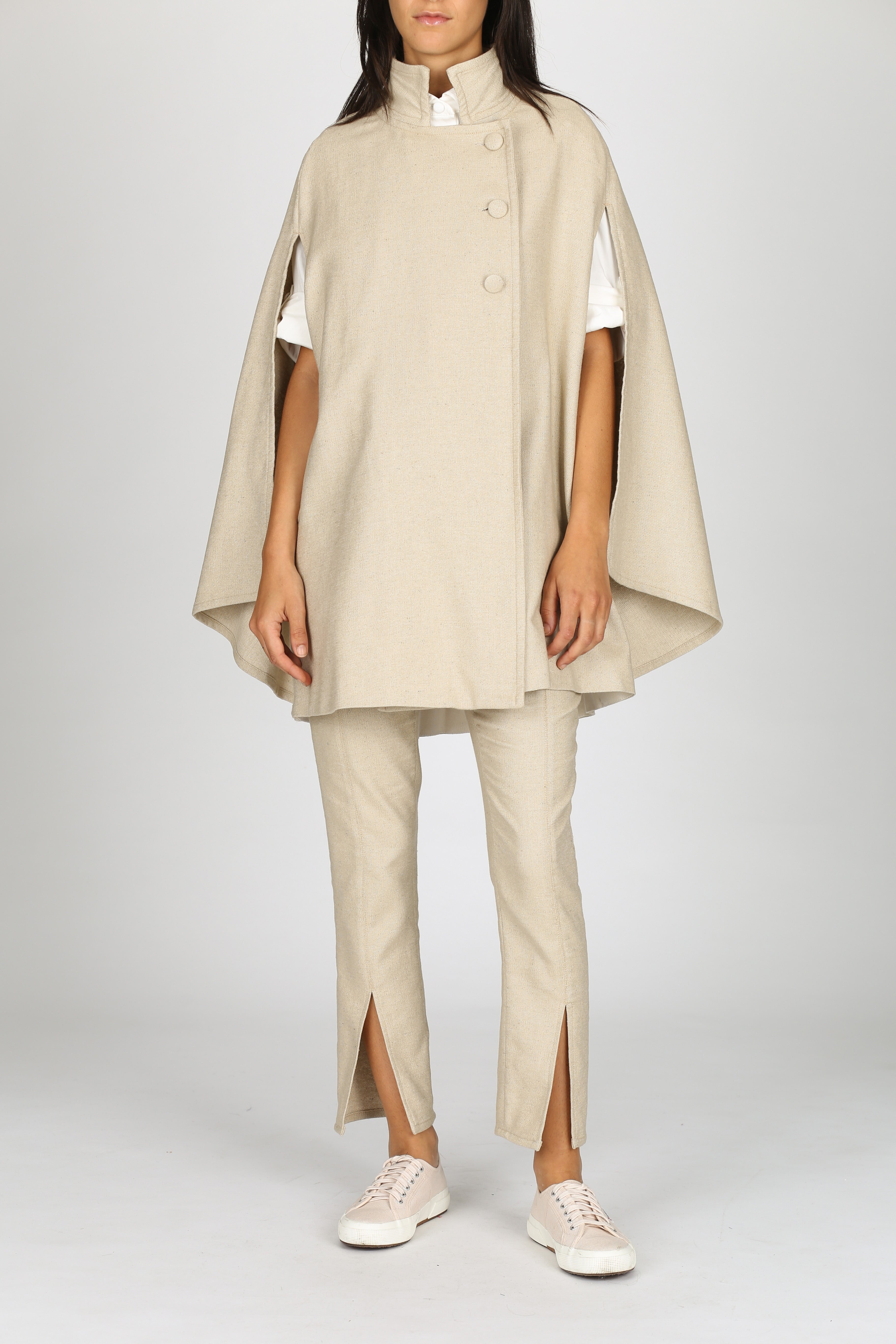 The Rachel Denim Cape - Beige