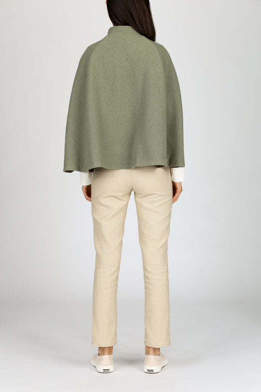 Camilla Wool Cape — green sage — Marta Scarampi