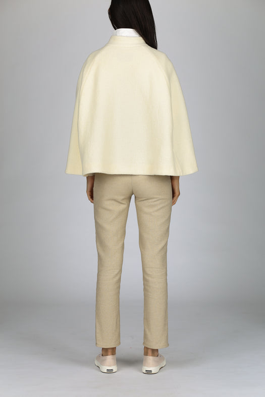 Camilla Wool Cape — cream — Marta Scarampi