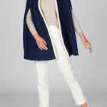 Giulia Two-Tone Wool Cape Blue