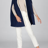 Giulia Two-Tone Wool Cape Blue