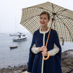 Giulia Two-Tone Wool Cape Blue