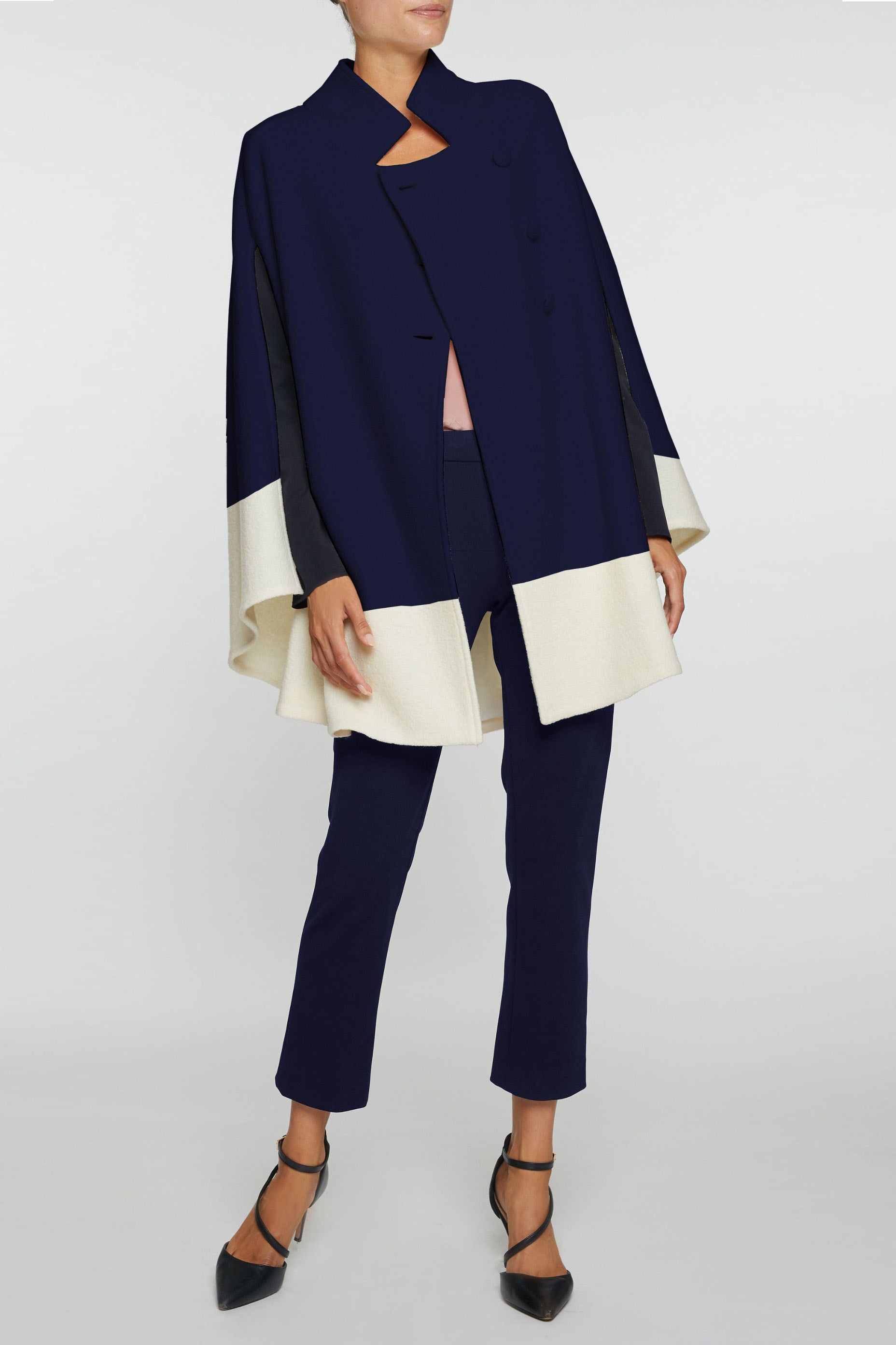 Rachel Wool Cape — two tone wool — Marta Scarampi