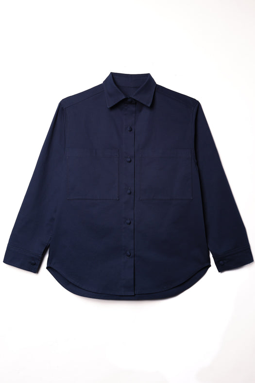 Giulia Shirt — blue navy cotton — Marta Scarampi