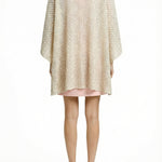 Alma Poncho in beige net, back view