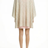 Alma Poncho in beige net, back view