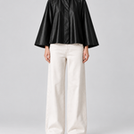 Audrey Water-Resistant Cape in black, front view