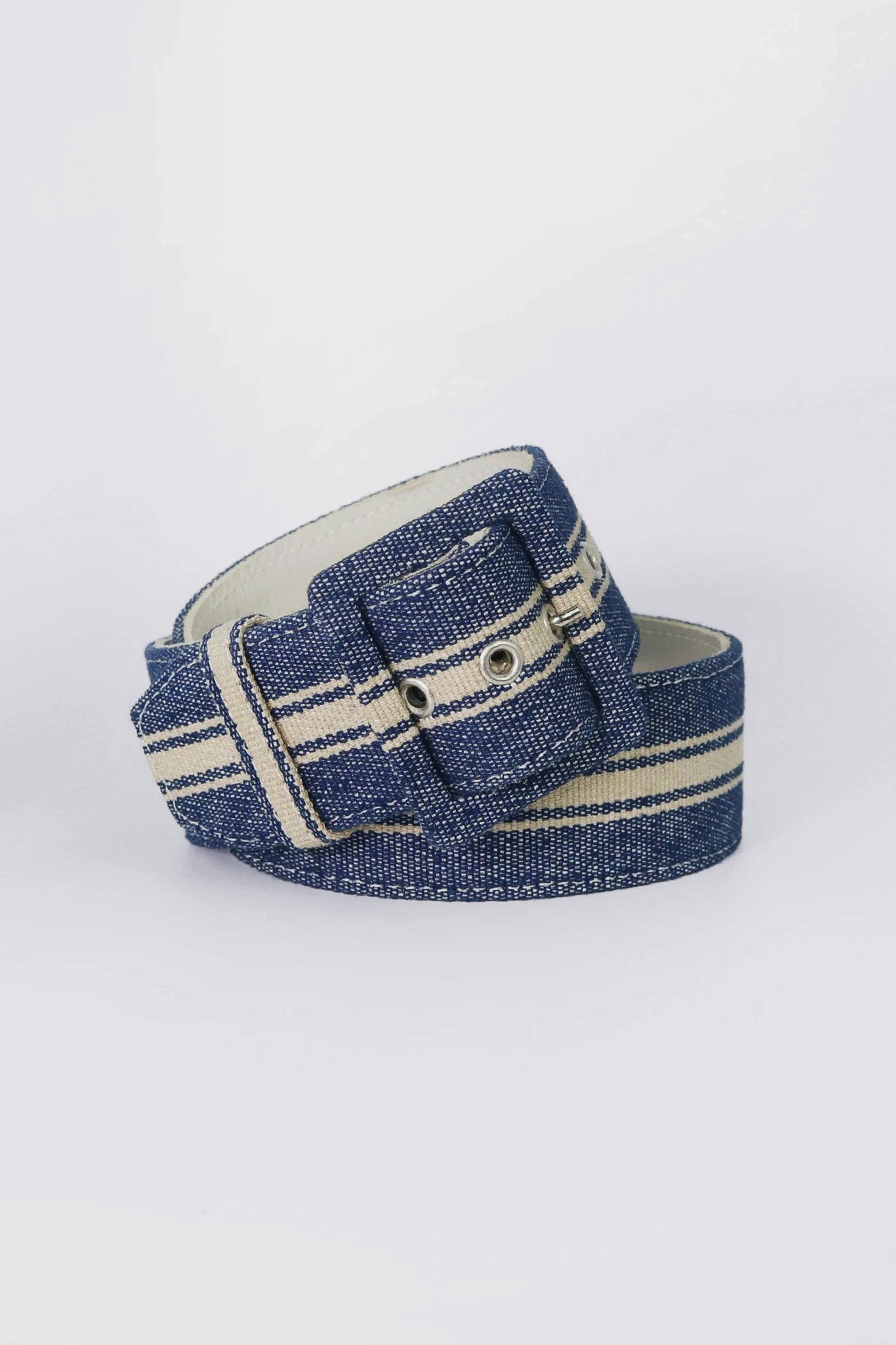Jackie Denim Belt — stripes — Marta Scarampi