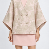 Clara Poncho Limited Edition in pink jacquard