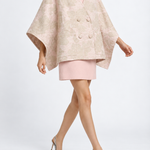 Clara Poncho Limited Edition in pink jacquard, side view