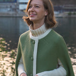 Giulia Wool Cape — green sage limited edition — Marta Scarampi