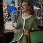 Giulia Wool Cape — green sage limited edition — Marta Scarampi