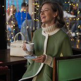 Giulia Wool Cape — green sage limited edition — Marta Scarampi