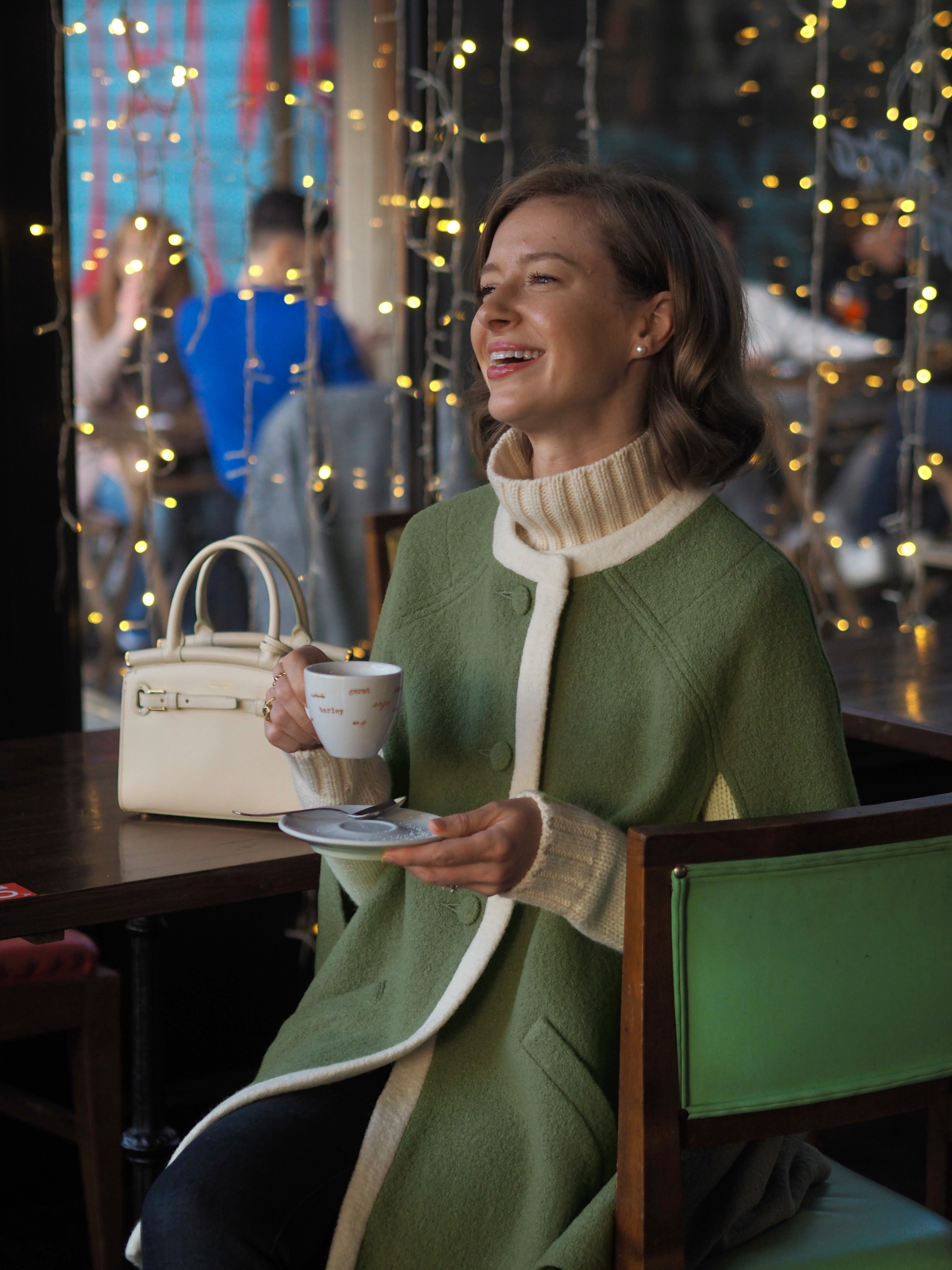 Giulia Wool Cape — green sage limited edition — Marta Scarampi