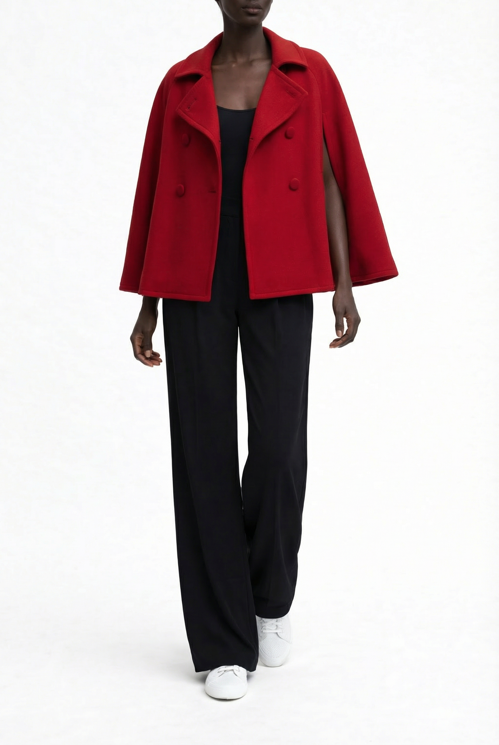 Josephine Microfiber Cape — red — Marta Scarampi