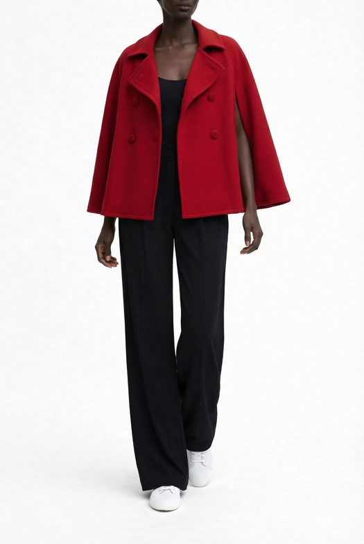 Josephine Microfiber Cape — red — Marta Scarampi