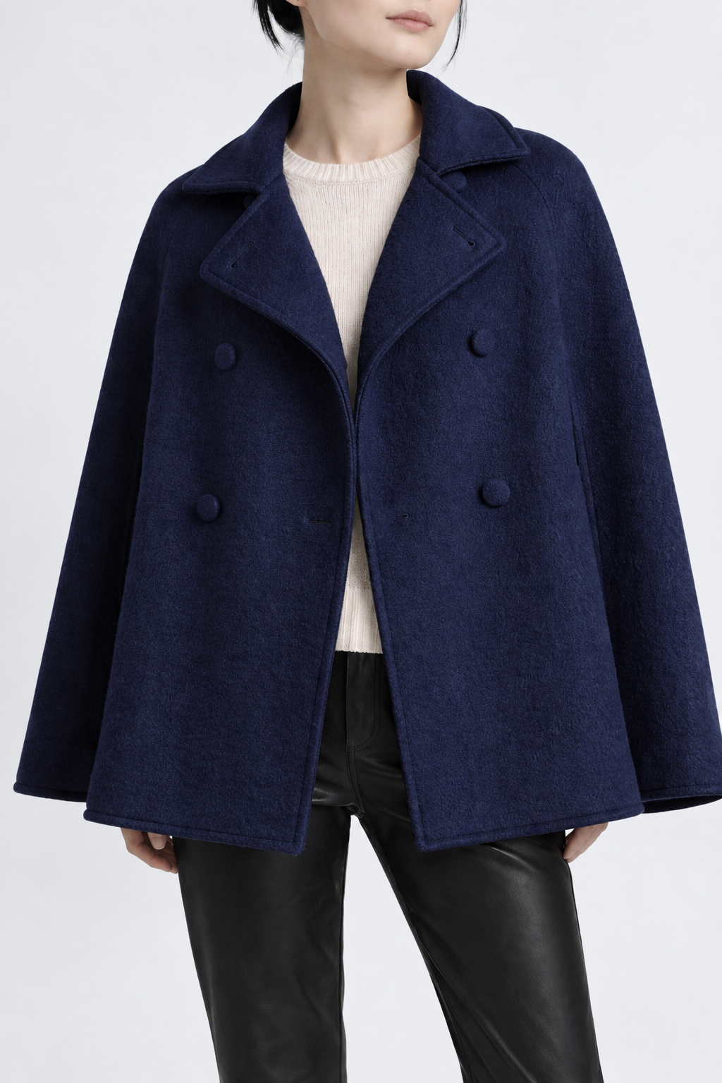 Josephine Wool Cape in cream