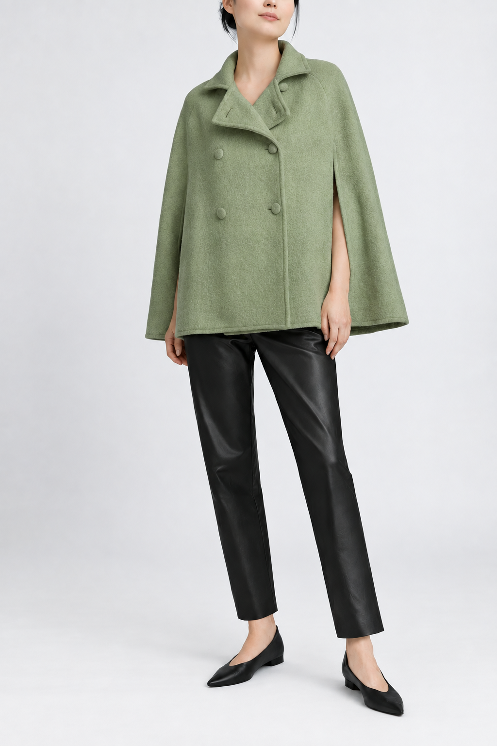 Josephine Wool Cape in cream