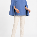 Margaret Wool Cape in cobalt blue