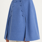 Margaret Wool Cape in cobalt blue