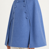 Margaret Wool Cape in cobalt blue