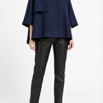 Mia Wool Cape in blue navy