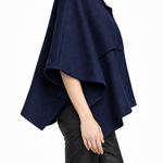 Mia Wool Cape in blue navy