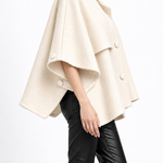 Mia Wool Cape in cream
